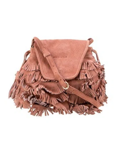 Pre-owned See By Chloé Suede Crossbody Bag In Pink