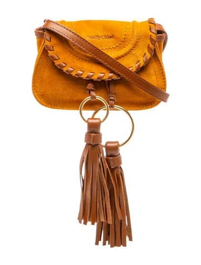 Pre-owned See By Chloé Suede Crossbody Bag In Yellow