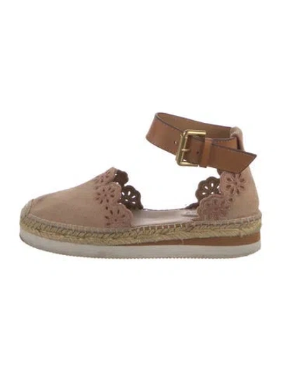 Pre-owned See By Chloé Suede Embroidered Accent Mules In Pink