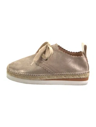 Pre-owned See By Chloé Suede Espadrille Sneakers In Brown