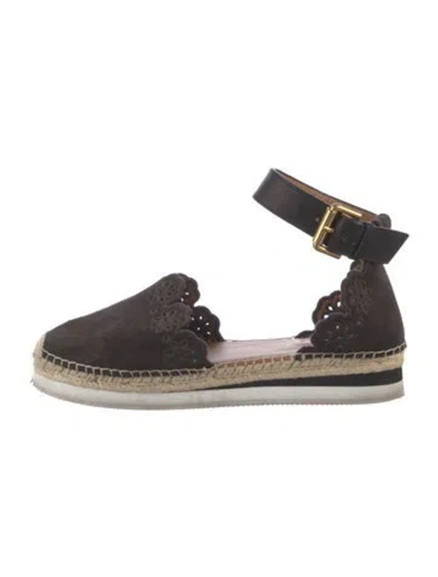 Pre-owned See By Chloé Suede Espadrilles In Black