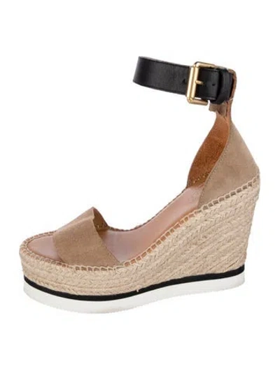 Pre-owned See By Chloé Suede Espadrilles In Black