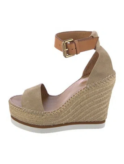 Pre-owned See By Chloé Suede Espadrilles In Brown