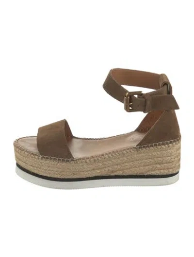 Pre-owned See By Chloé Suede Espadrilles In Brown