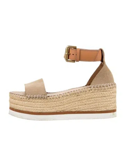 Pre-owned See By Chloé Suede Espadrilles In Brown/neutrals