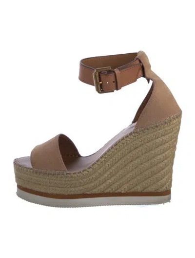 Pre-owned See By Chloé Suede Espadrilles In Neutral
