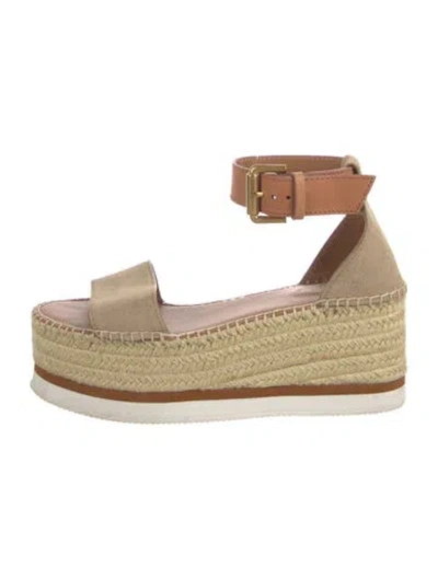 Pre-owned See By Chloé Suede Espadrilles In Neutral