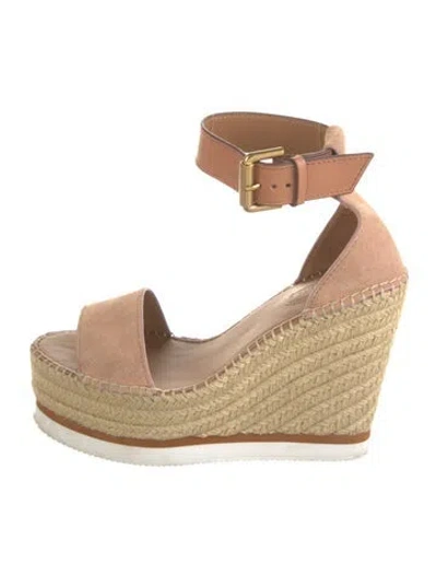 Pre-owned See By Chloé Suede Espadrilles In Neutral