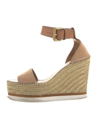 Pre-owned See By Chloé Suede Espadrilles In Neutral