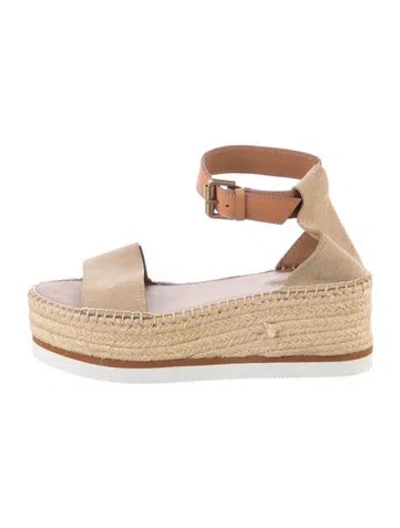 Pre-owned See By Chloé Suede Espadrilles In Neutral