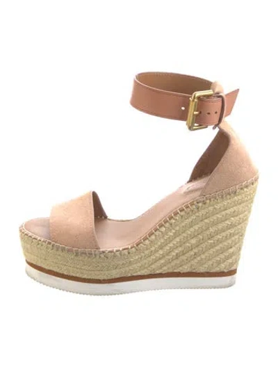 Pre-owned See By Chloé Suede Espadrilles In Neutral
