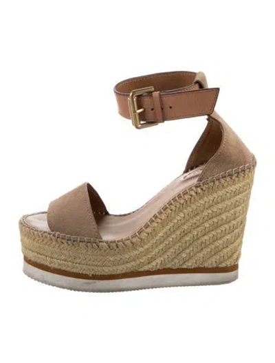Pre-owned See By Chloé Suede Espadrilles In Neutral