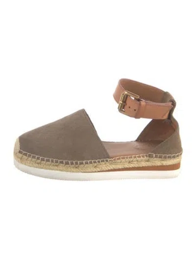 Pre-owned See By Chloé Suede Espadrilles In Neutrals
