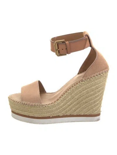 Pre-owned See By Chloé Suede Espadrilles In Neutrals
