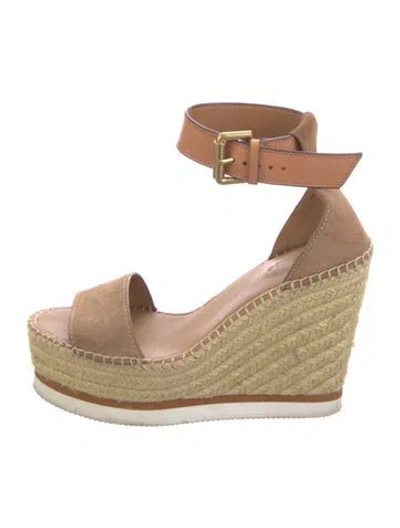 Pre-owned See By Chloé Suede Espadrilles In Neutrals