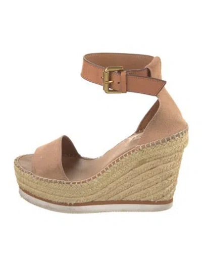 Pre-owned See By Chloé Suede Espadrilles In Neutrals