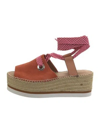 Pre-owned See By Chloé Suede Espadrilles In Orange