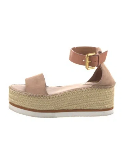 Pre-owned See By Chloé Suede Espadrilles In Pink