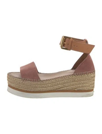 Pre-owned See By Chloé Suede Espadrilles In Pink