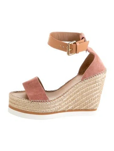 Pre-owned See By Chloé Suede Espadrilles In Pink