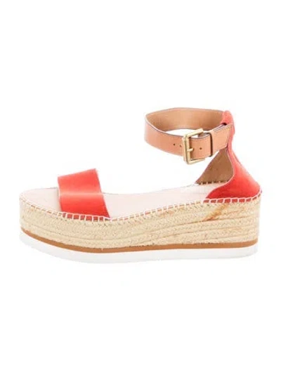 Pre-owned See By Chloé Suede Espadrilles In Red
