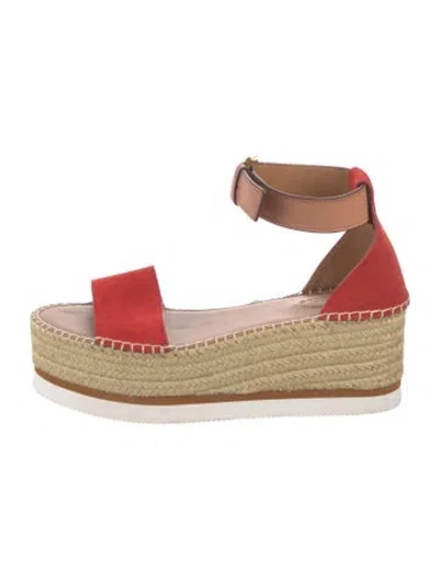 Pre-owned See By Chloé Suede Espadrilles In Red