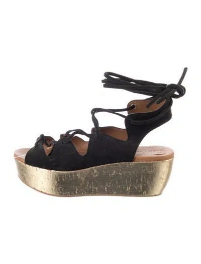 Pre-owned See By Chloé Suede Gladiator Sandals In Black