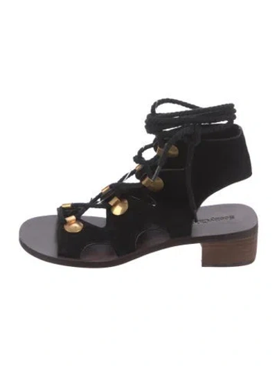 Pre-owned See By Chloé Suede Gladiator Sandals In Black