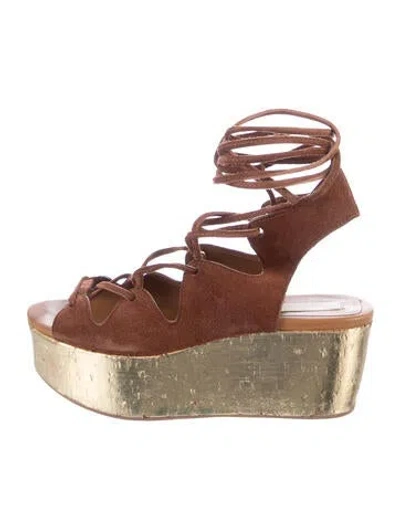 Pre-owned See By Chloé Suede Gladiator Sandals In Brown