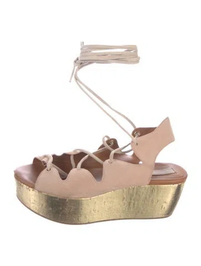 Pre-owned See By Chloé Suede Gladiator Sandals In Gold