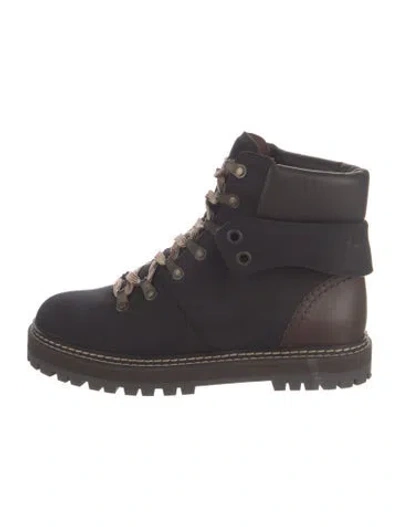 Pre-owned See By Chloé Suede Hiking Boots In Black
