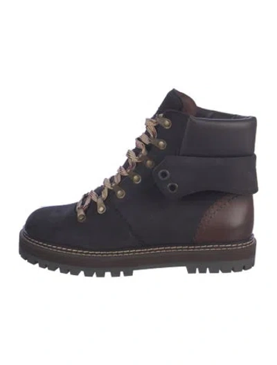 Pre-owned See By Chloé Suede Hiking Boots In Blue