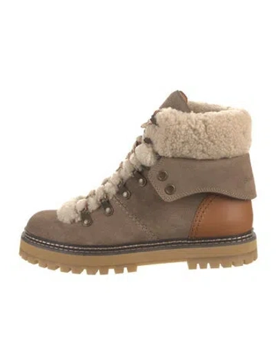 Pre-owned See By Chloé Suede Hiking Boots In Brown/neutrals