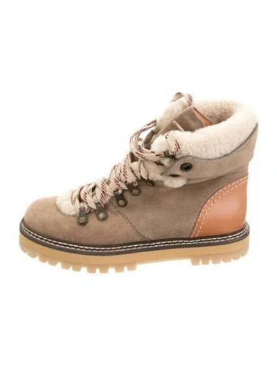 Pre-owned See By Chloé Suede Hiking Boots In Brown/neutrals