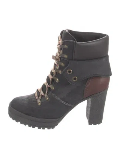 Pre-owned See By Chloé Suede Hiking Boots In Grey