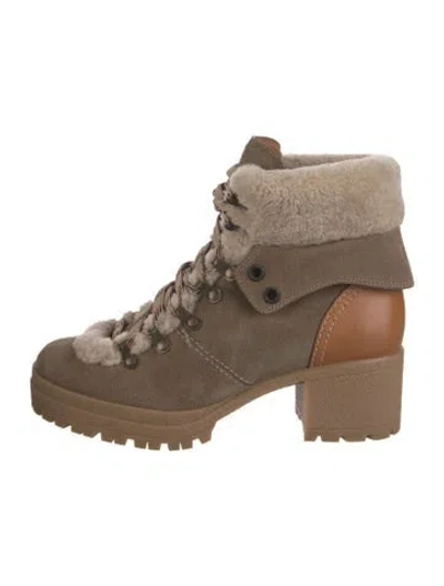 Pre-owned See By Chloé Suede Hiking Boots In Neutrals