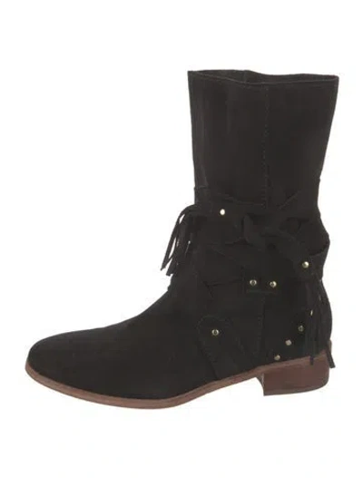 Pre-owned See By Chloé Suede Lace-up Boots In Black