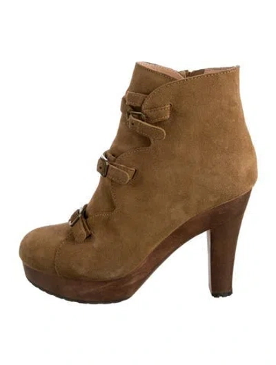 Pre-owned See By Chloé Suede Lace-up Boots In Brown