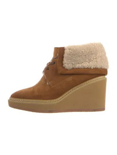 Pre-owned See By Chloé Suede Lace-up Boots In Brown