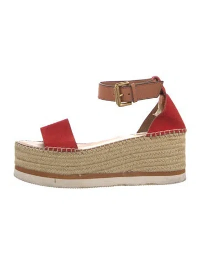 Pre-owned See By Chloé Suede Mesh Accents Pumps In Neutrals
