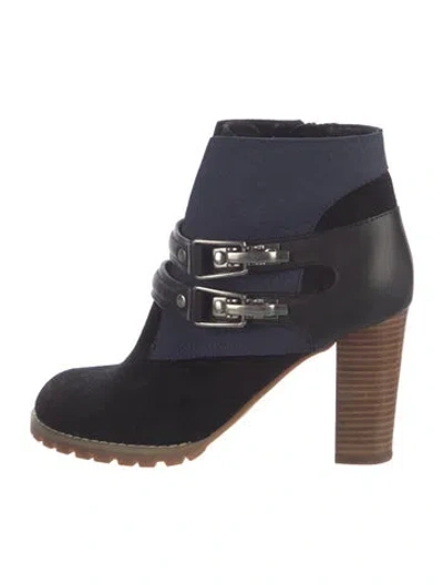Pre-owned See By Chloé Suede Moto Boots In Blue