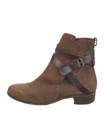 Pre-owned See By Chloé Suede Moto Boots In Brown