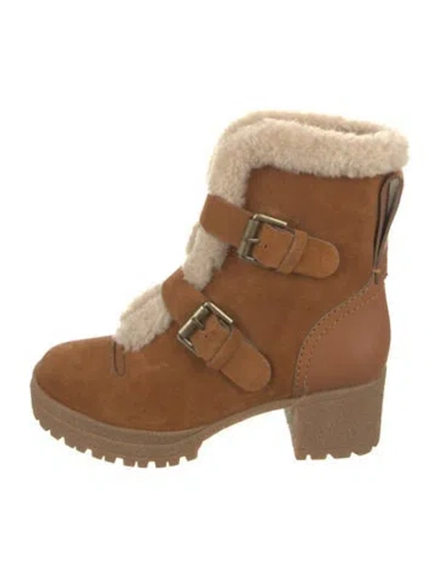 Pre-owned See By Chloé Suede Moto Boots In Brown