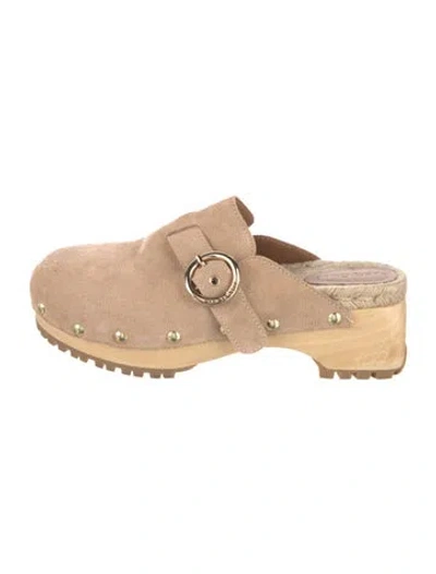 Pre-owned See By Chloé Suede Mules In Neutral