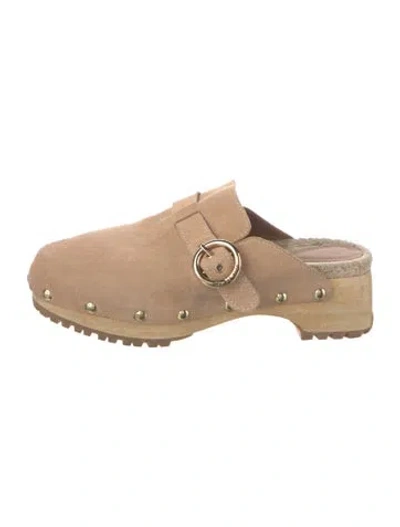 Pre-owned See By Chloé Suede Mules In Neutral