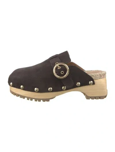 Pre-owned See By Chloé Suede Mules In Neutrals