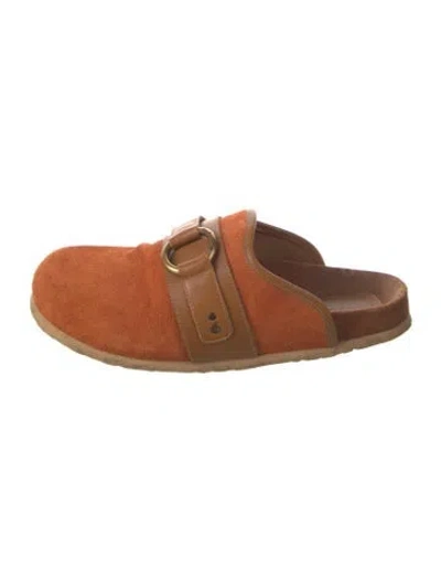 Pre-owned See By Chloé Suede Mules In Orange