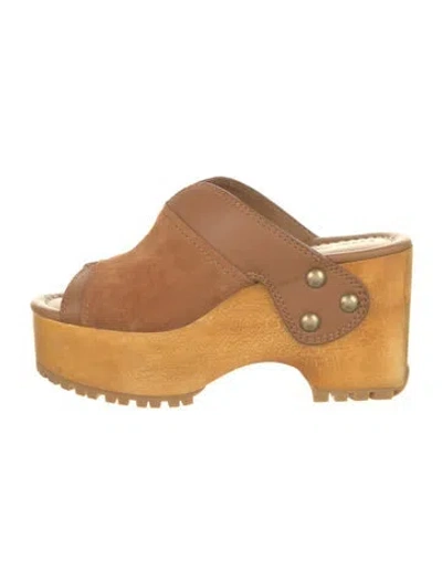Pre-owned See By Chloé Suede Oxfords In Neutral