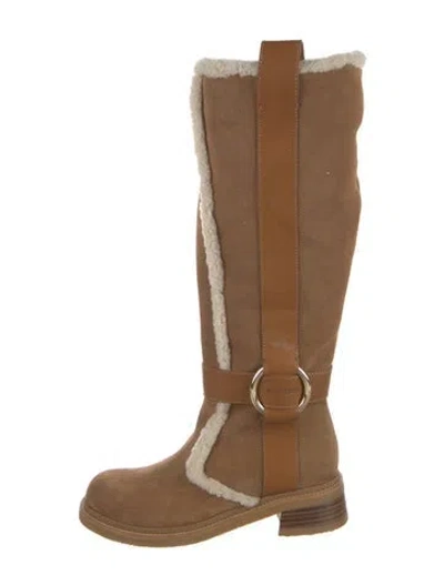 Pre-owned See By Chloé Suede Riding Boots In Brown