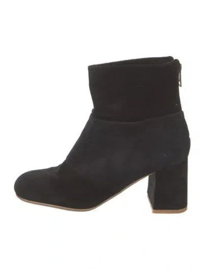 Pre-owned See By Chloé Suede Scalloped Accent Boots In Black